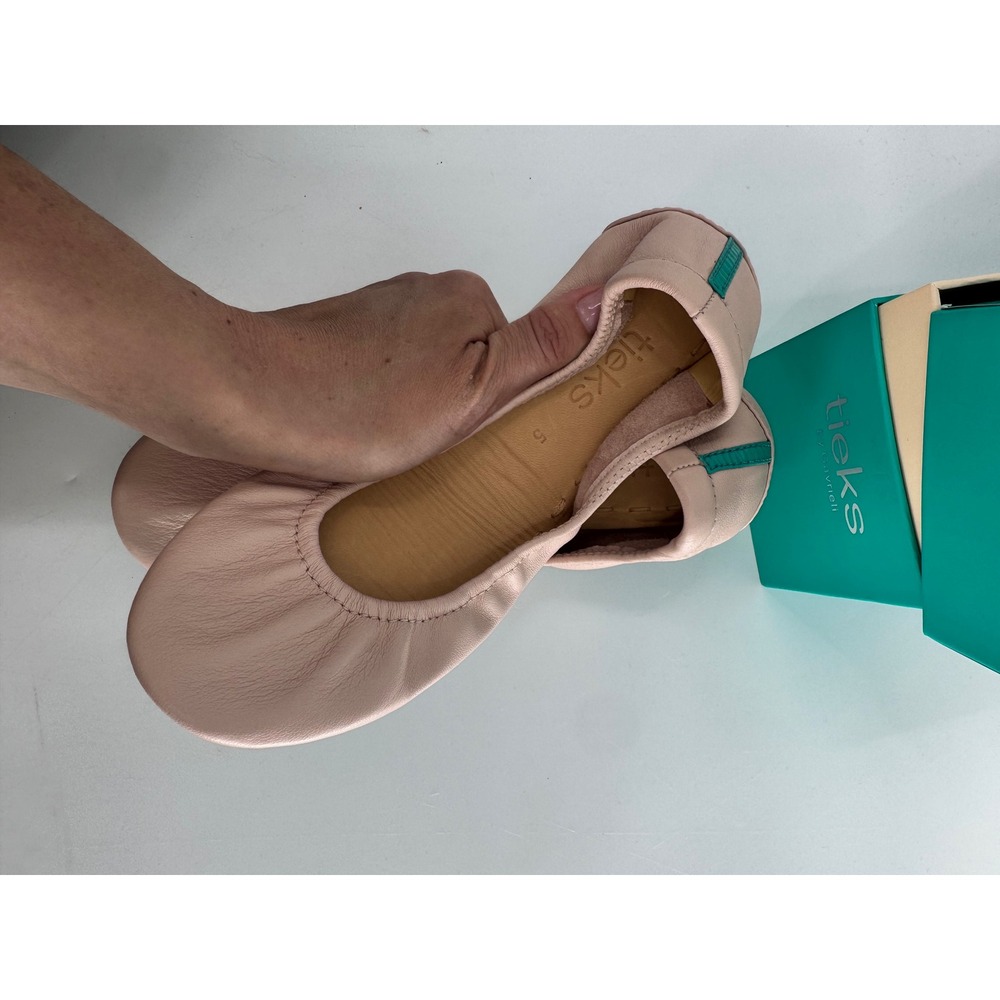 Tieks Ballet Flats Women 5 Blush Pink Leather Foldable Split Sole - Picture 10 of 13